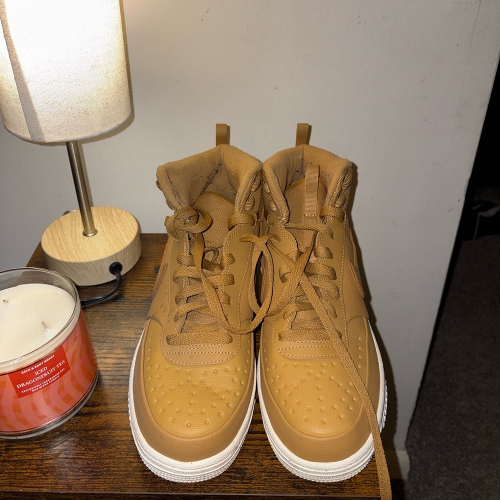 Nike Court Vision Mid Winter Sneakers in Elemental Gold